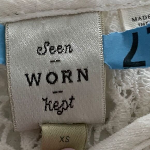 Anthropologie Seen Worn Kept Crochet Lace Trim Top - Picture 3 of 4